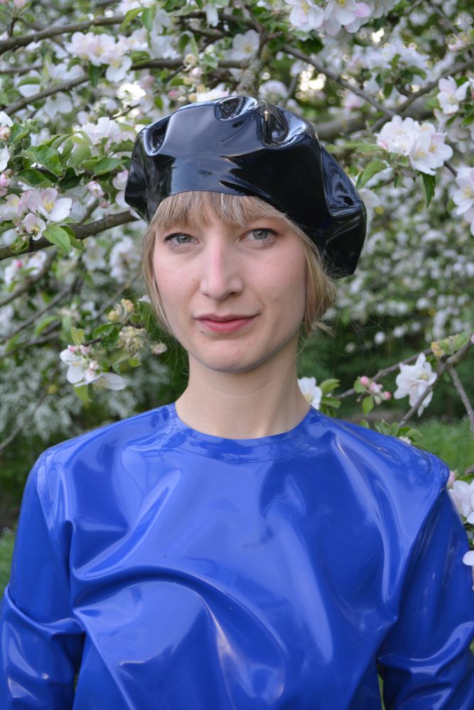 black-latex-beret