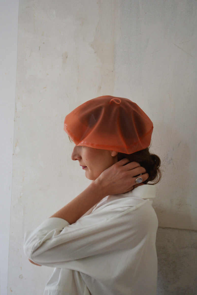 transparent-salmon-latex-beret
