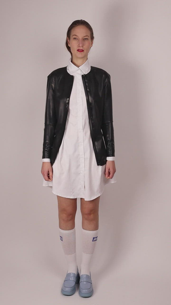 video-of-latex-cardigan-with-zipper