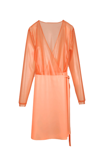 clipping-of-pale-coral-latex-wrap-dress