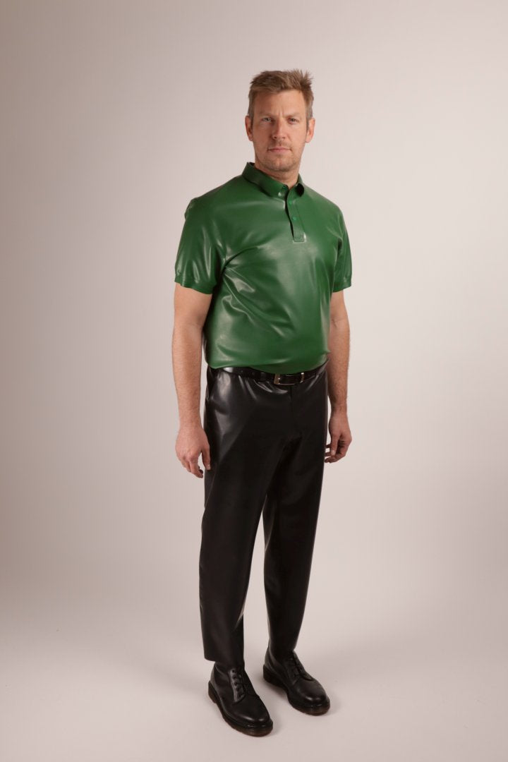 black-latex-tapered-pants-fashionably-short
