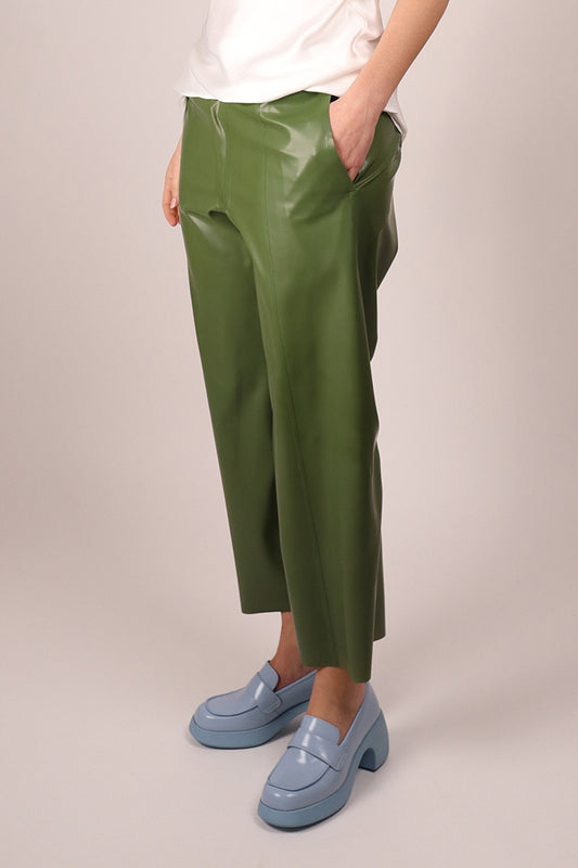olive-green-latex-flatfront-pants-with-straight-leg