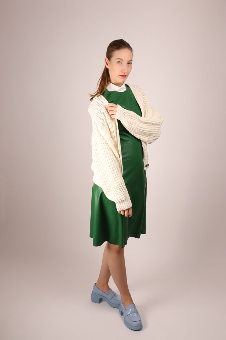 green-latex-midi-dress