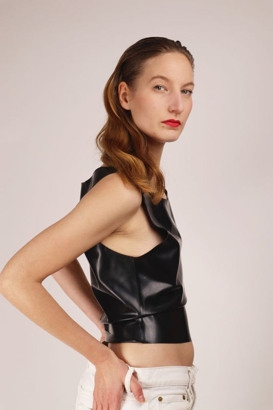 black-latex-tank-top