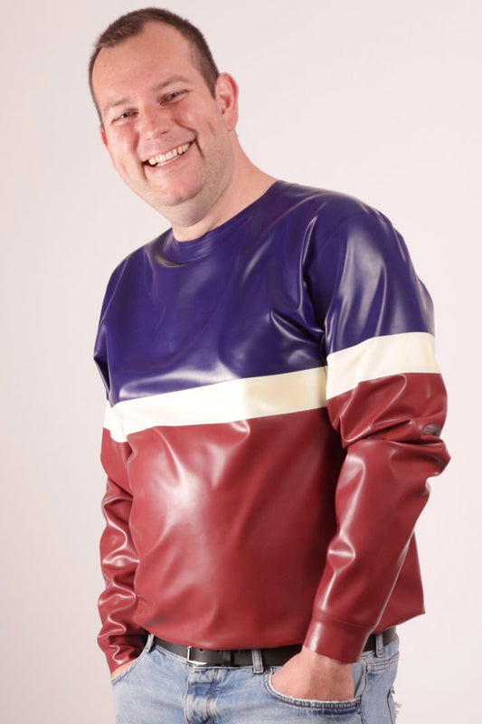 Ski-Teacher Sweater with horizontal stripe