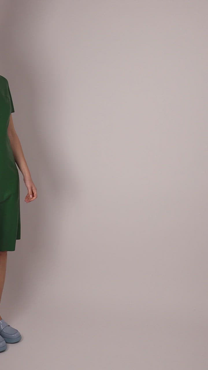 green-latex-midi-dress-video