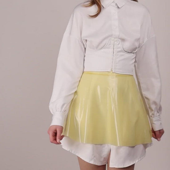 video-of-transparent-latex-a-line-mini-skirt