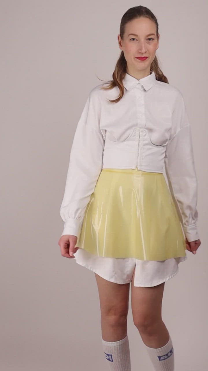 video-of-transparent-latex-a-line-mini-skirt