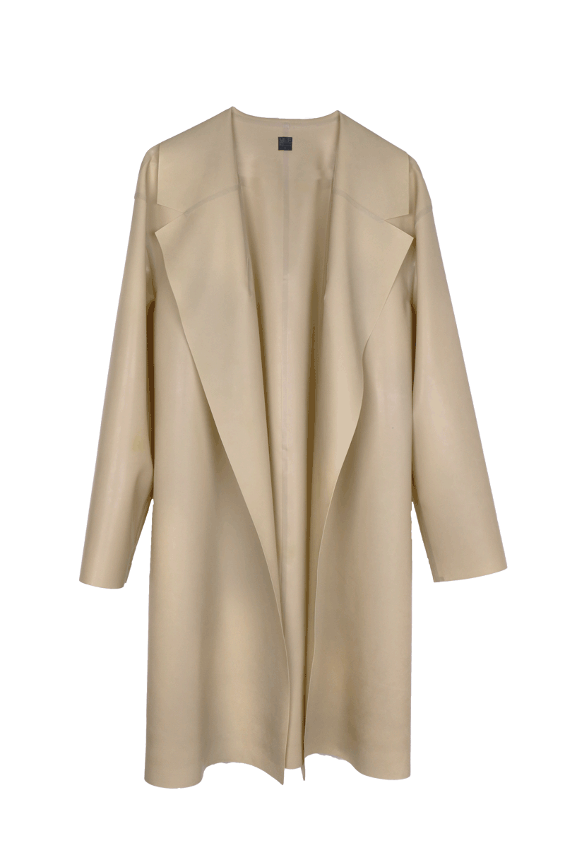 clipped-frontal-image-of-beige-latex-coat