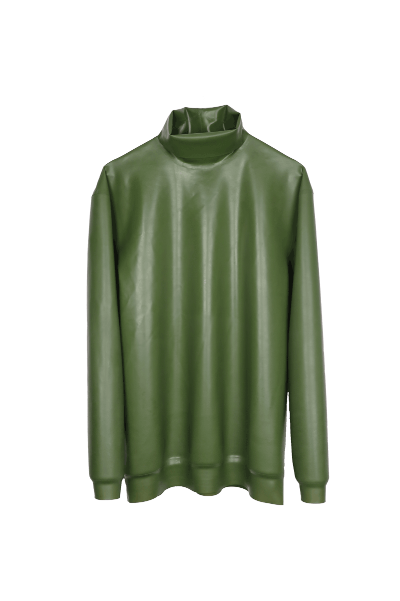 clipping-of-olive-green-latex-turtleneck