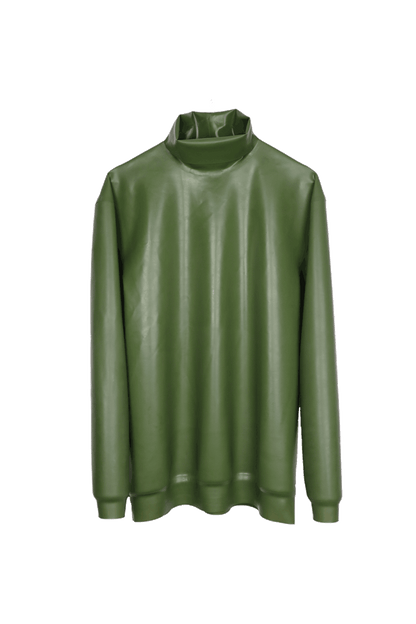 clipping-of-olive-green-latex-turtleneck