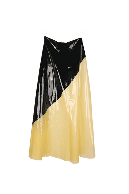 clipping-of-half-transparent-latex-midi-skirt
