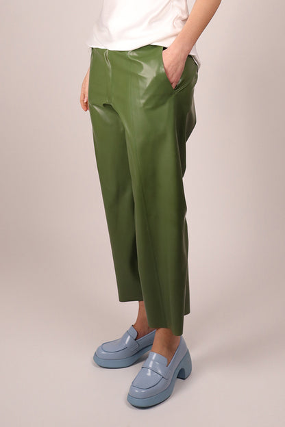 olive-green-latex-flatfront-pants-with-straight-leg