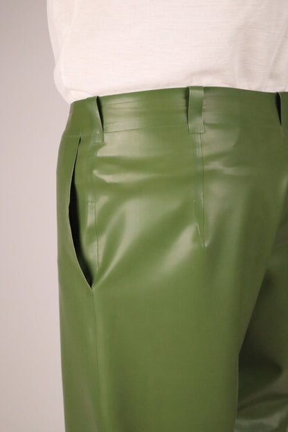 pocket-and-beltloop-details-of-green-mens-latex-flat-front-pants