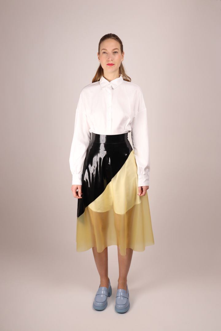 half-transparent-and-black-latex-a-line-skirt