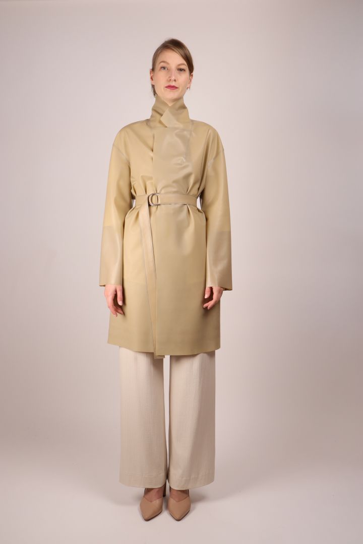 beige-latex-trenchcoat-with-belt-and-folded-up-collar